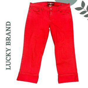 Lucky Brand Red Cropped Jeans | Sweet n’ Crop Fit | Rolled Cuffs | Mid Rise 29